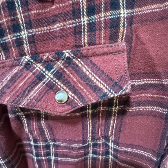 Cody James Mens Red/White Plaid Regular Fit Western Snaps Long Sleeve Shirt mt15 - Picture 3 of 4